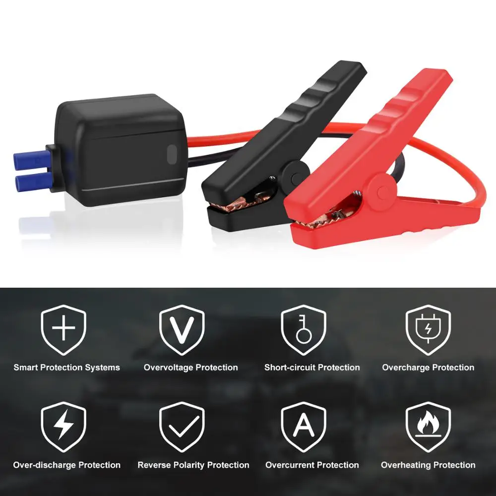 Multi-functional Best Portable 700A Peak 12V 8000mAh Car Jump Starter Up to 4.0L Gas or 2.0L Diesel Engine Power