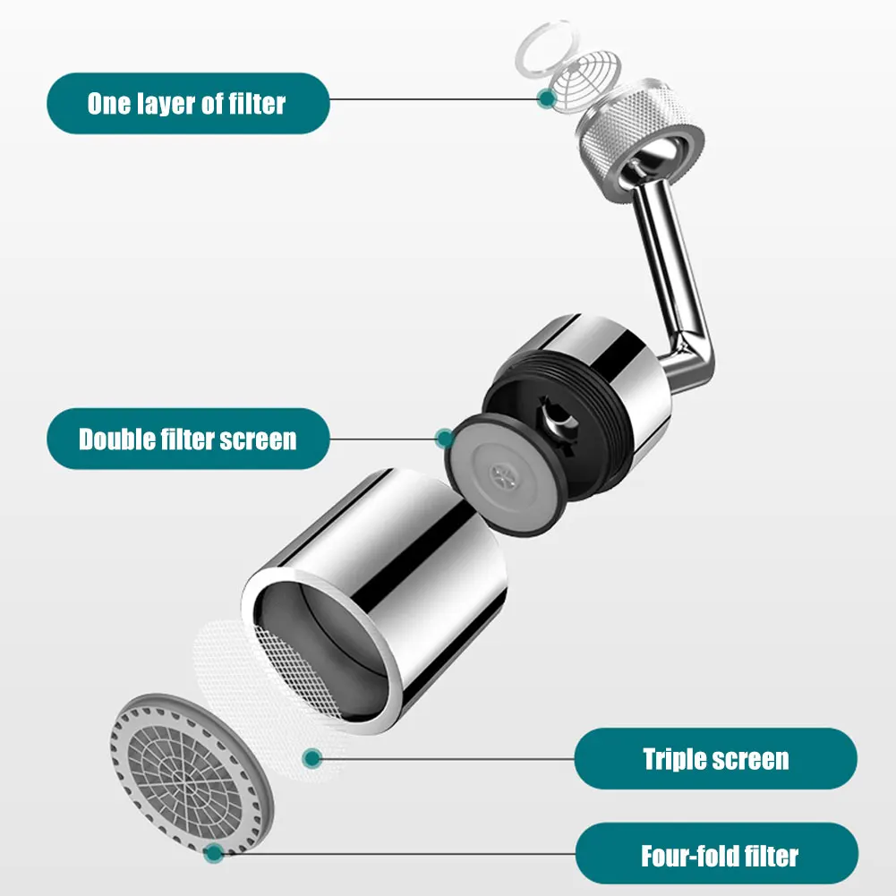 Universal Splash Faucet Spray Head 720 Degree Rotating Tap Filter Water Bubbler Faucet Aerator Kitchen Bathroom Faucet Nozzle