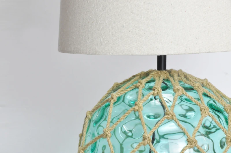 Home decor fashion  rope glass base linen shade desk lamp