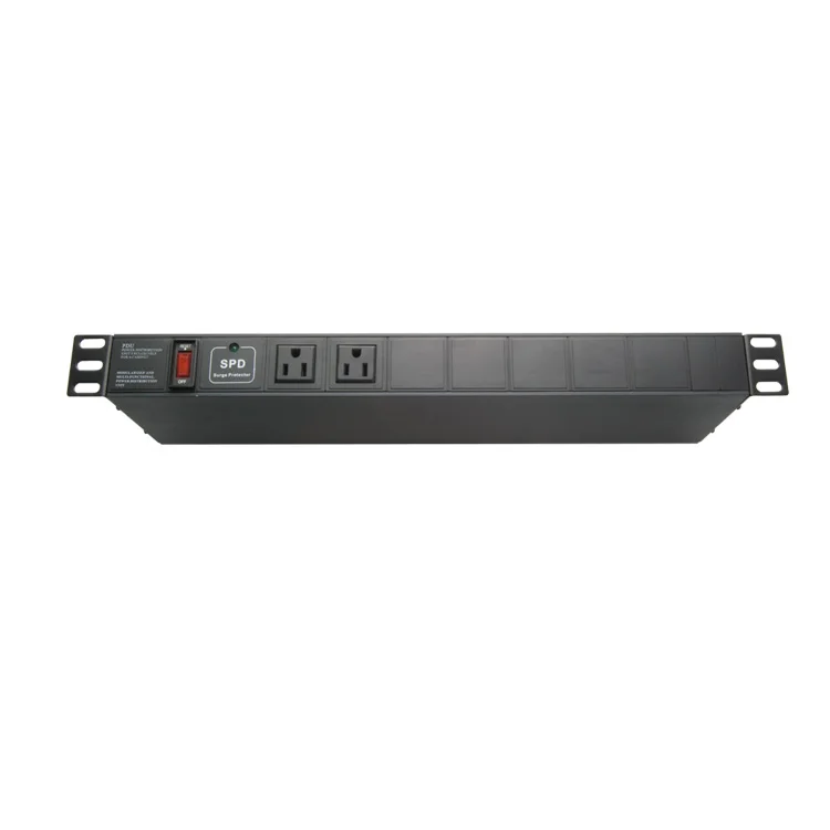 
Multifunctional 19 Inch 1U 2 Ways Anti-Surge Black Pdu Soket System 
