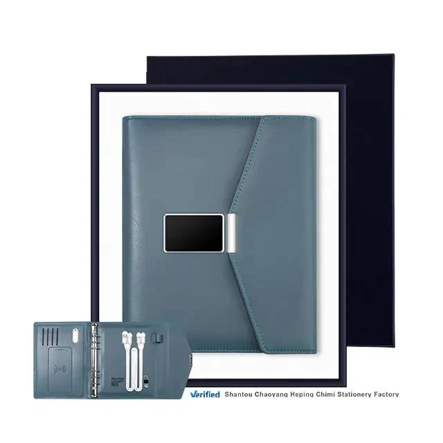 Business gift convenient 8000mAh with screen indicator notebook with wireless charger facility