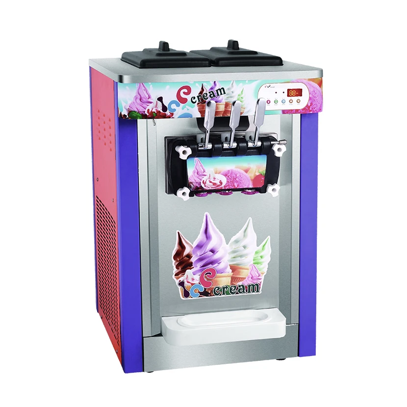 Commercial Floor Standing Soft Gelato Ice Cream Machine 3 Flavor Icecream Maker