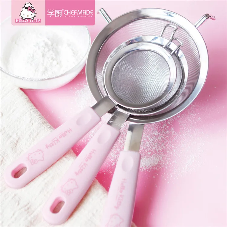 CHEFMADE Baking Hand Held Kitchen 14CM Stainless Steel S/S Flour Sieve For Cooking