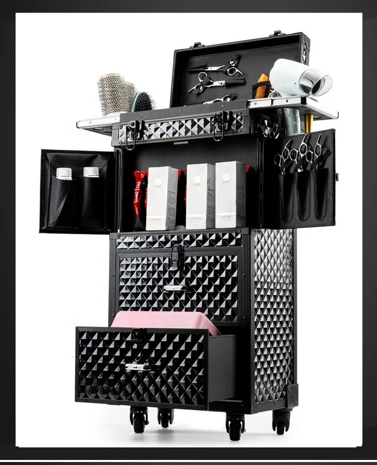 Yaeshii Luggage Wheel Custom Logo Organizer Girls Travel Makeup case Hairdresser Beauty Makeup Large Capacity Trolley Case