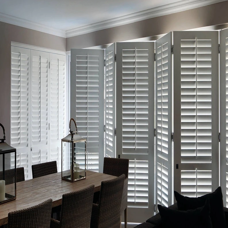 China custom horizontal louvers panel plantation shutters for window bifold shutter