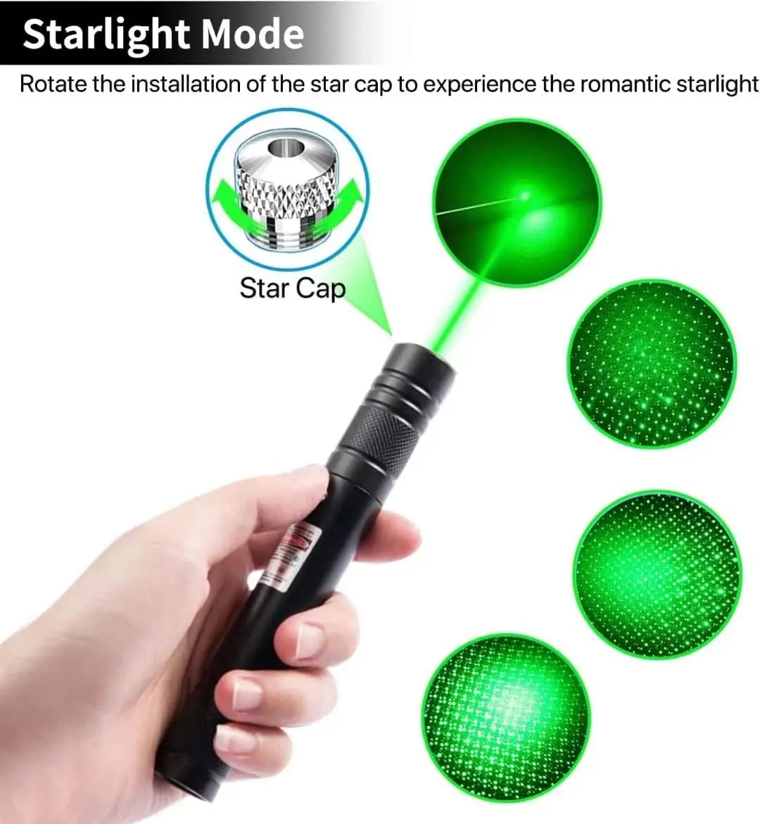 high power USB Rechargeable 303 Stars Green 532nm Laser Pointer Pen Laser Torch