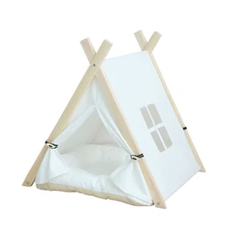Wholesale Pet Teepee Dog Canvas Cat Bed Portable Dog Teepee Tents Washable Pet Houses