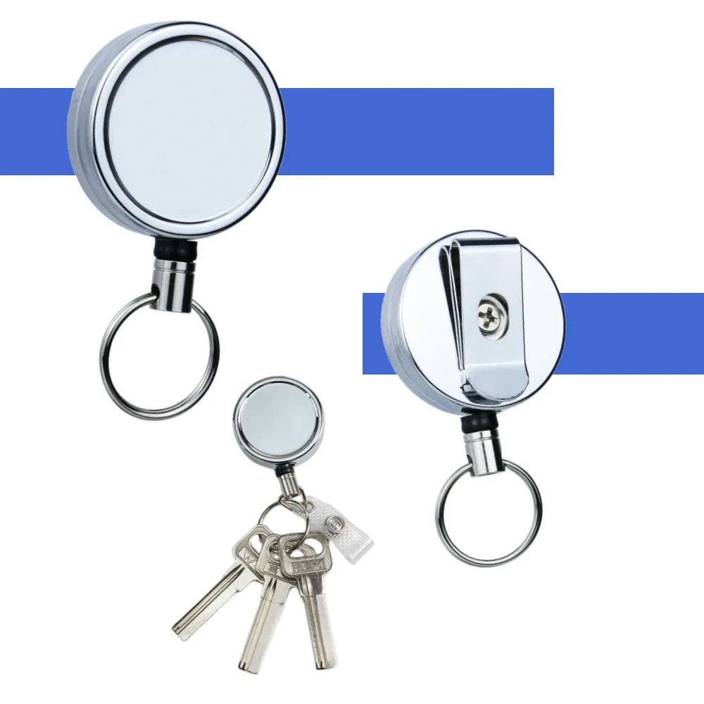 Бестом сверхмощный Серебряный хромированный держатель для бейджей с металлическим выдвижным брелком оптовая продажа аксессуары горнолыжного абонемера