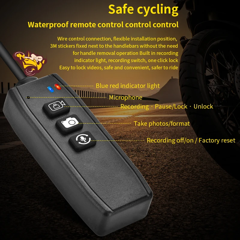 MOTO WiFi Motorcycle DVR Dash Cam 2K/1080P Full HD Front Rear View Waterproof Lens Motorbike Camera GPS Logger Recorder Box
