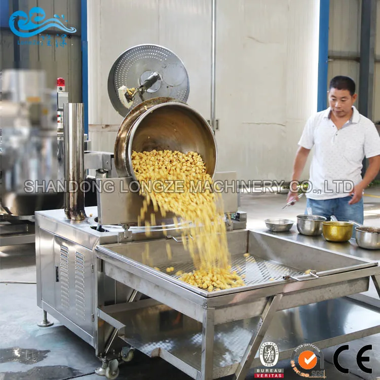 Factory Supply Popcorn Fully Coating Machine Fully Automatic Gas Popcorn Making Machine