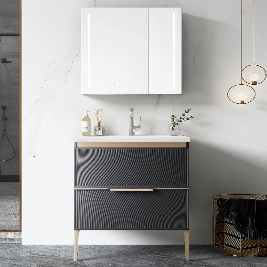 Vanity Table Set Modern Design Modern Design Bathroom Furniture Sink Solid Wood Cabinets With Mirror