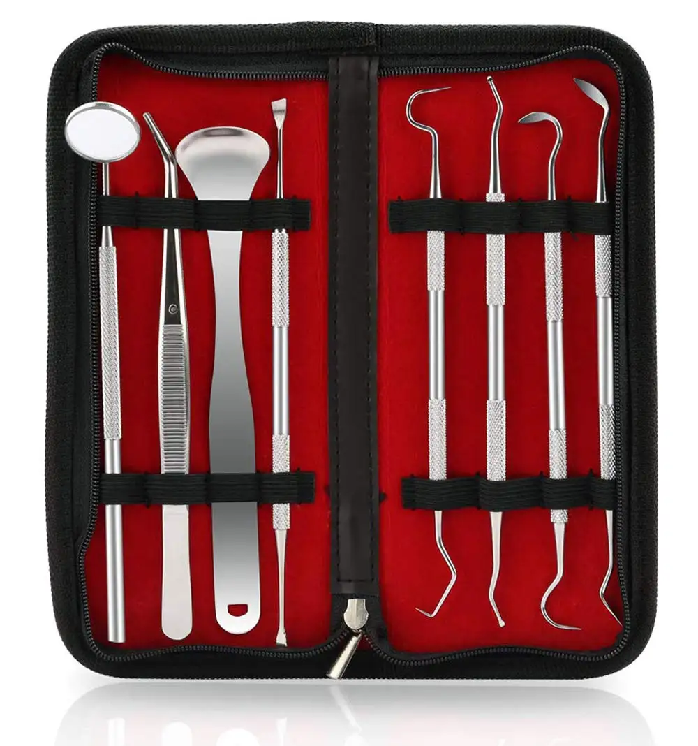 Pack 8 Pieces Dental Clean Tools Dental Hygiene Tool Kit Dentist Surgical Tool Kit