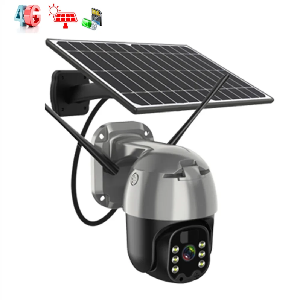JXJ 2 Megapixel Outdoor Wireless 4G LTE IP Solar Panel Low Power Smart Home Ip Wifi 4g Gsm Sim Card Mini 20W Solar 4G Camera