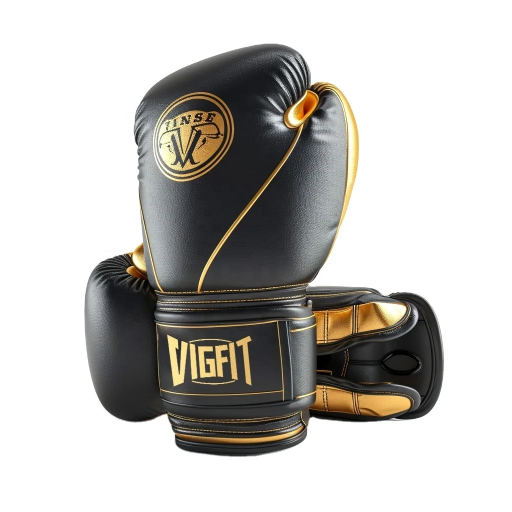 Wholesale high quality New shock-absorbing boxing gloves Custom Logo MMA sparring gloves for adults PU Leather Sport  Black