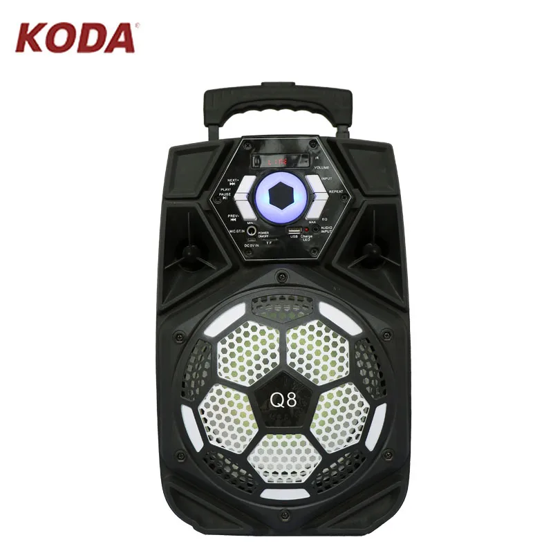 KODA Новый стиль Маленькая активная usb dj светодиодная колонка с беспроводным микрофоном BT USB SD FM aux in