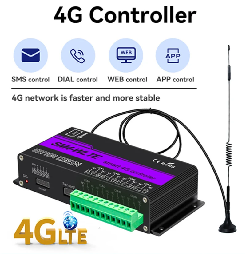 Лидер продаж 10 А нагрузка 1/2/4/8 многовыходное реле NO/NC умный контроллер 4G переключатель с SMS/набором/таймером и