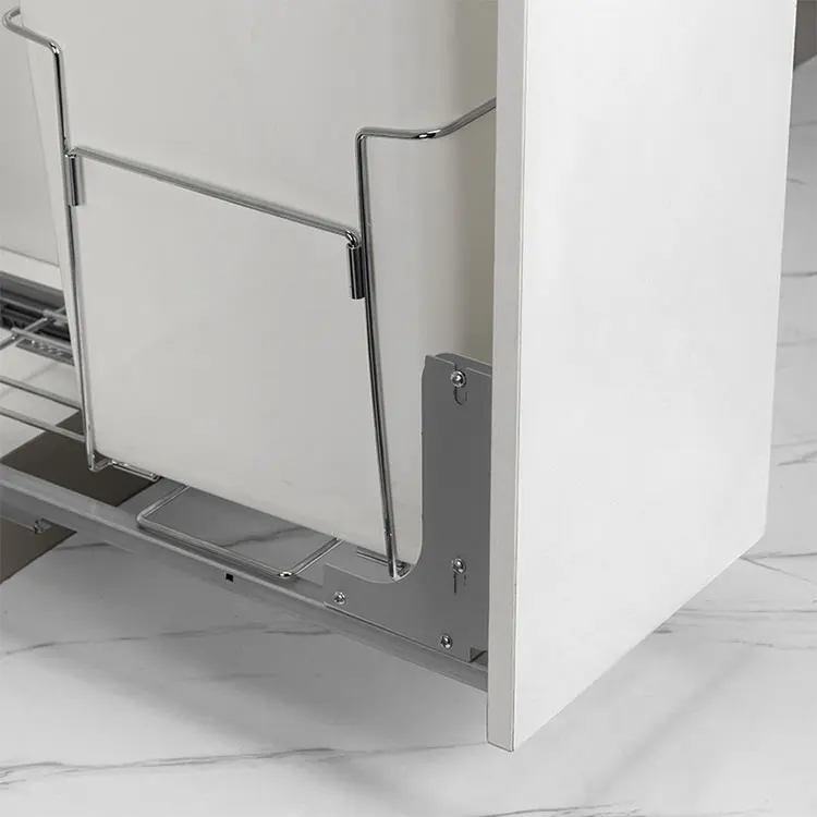 Factory Kitchen Cabinet Classification Organizer Built In Rectangular Waste Bin Pull Out Waste Bin Storage Basket
