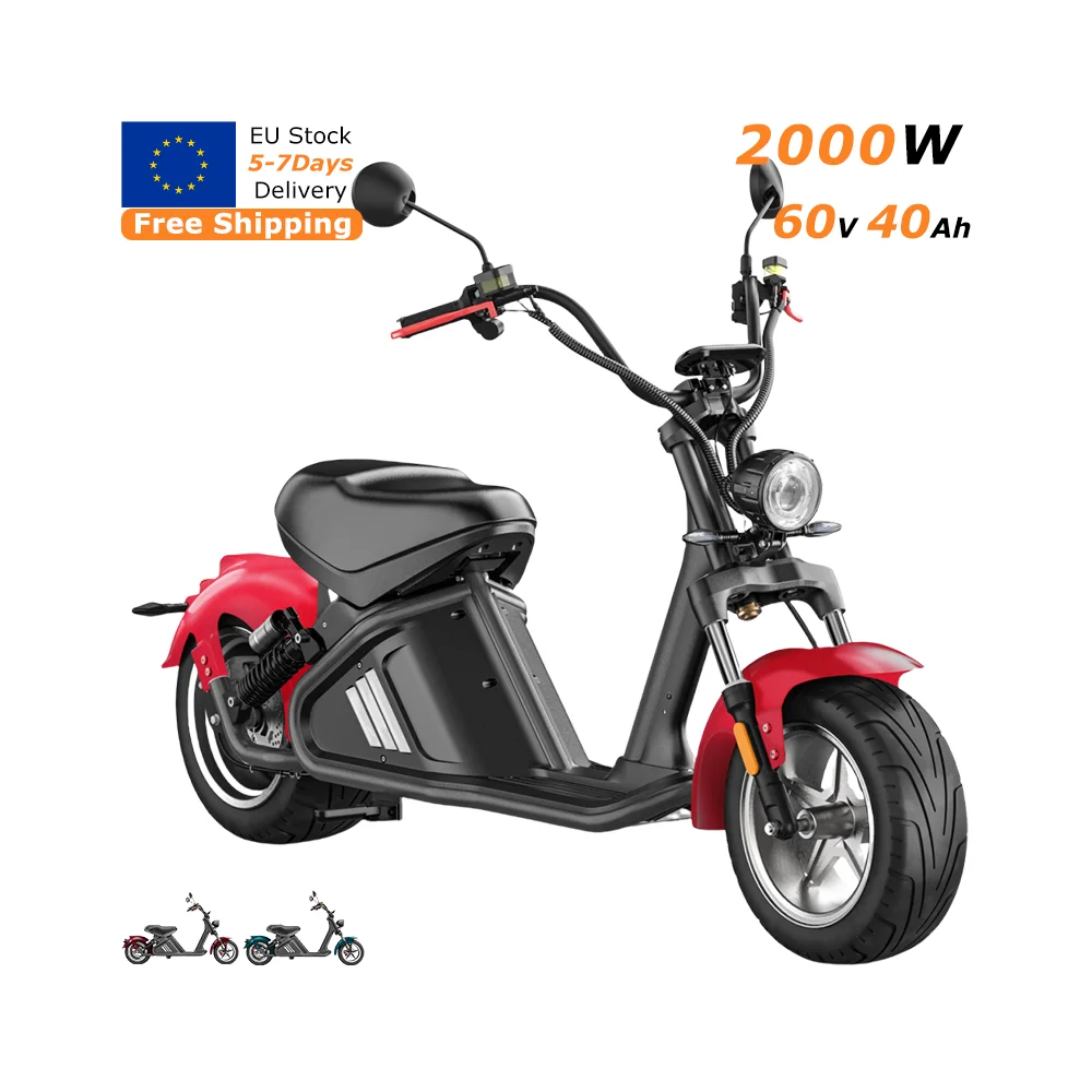 Электрический измельчитель Eahora M2 EEC EU Stock Citycoco, 2000 Вт, 14 дюймов, 60 В, 40 А · ч, электрические скутеры Citycoco, мотоцикл