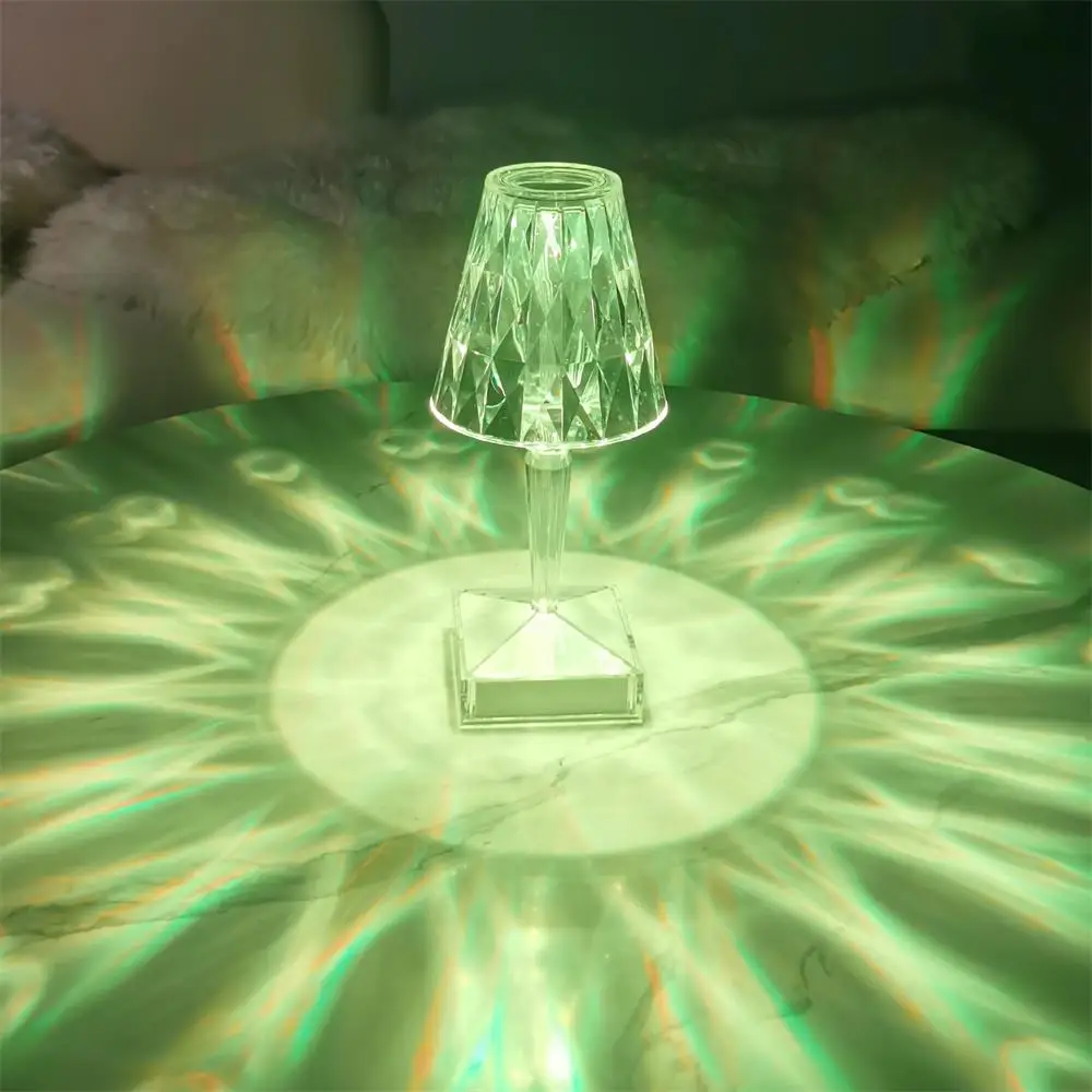 Алмазная Настольная лампа с USB-зарядкой, акриловый декоративный светильник для спальни, прикроватная Хрустальная настольная лампа, подарок, ночник, осветительное приспособление