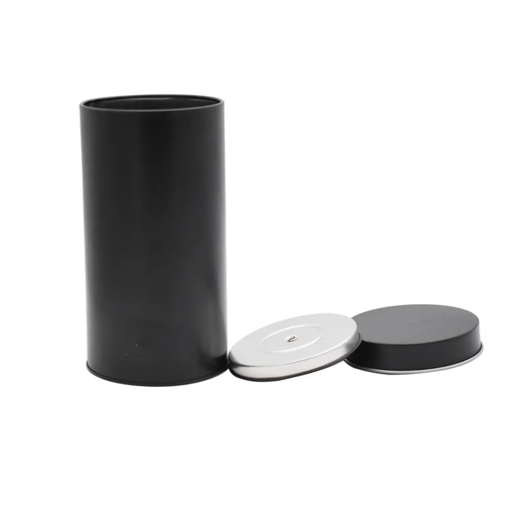 Wholesale Custom Airtight Luxury Tall Round Canister Double Lids Coffee Tea Chocolate Can Storage Packing Metal Tin Box