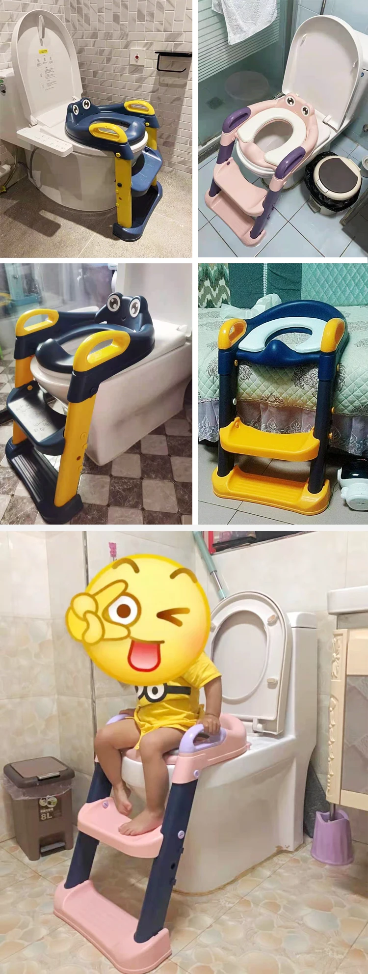 Baby Potty Training Seat with Step Stool Ladder Toilet for Kids Boys Girls Toddlers-Comfortable