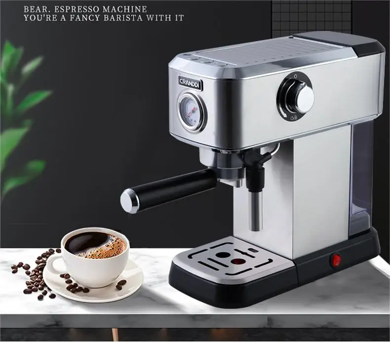 Бытовая электрическая полуавтоматическая кофемашина Expresso из нержавеющей стали с питальным насосом 15 бар