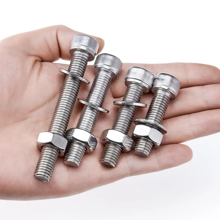 M8-1.25 Hexagon Socket Head Cap Screws Bolts DIN 912 Stainless Steel Bright Finish Machine Full Thread Allen L Key Bolts