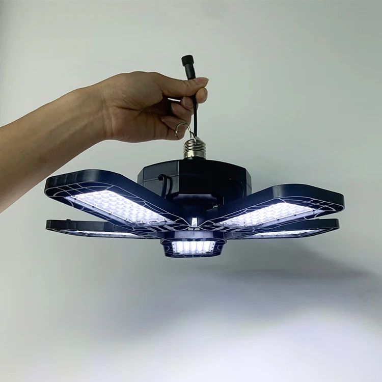 Hot Sale Smd Abs Intelligent Light Control Folding Garage Lights Outdoor 60w 80w 120w 200w Solar Led High Bay Light