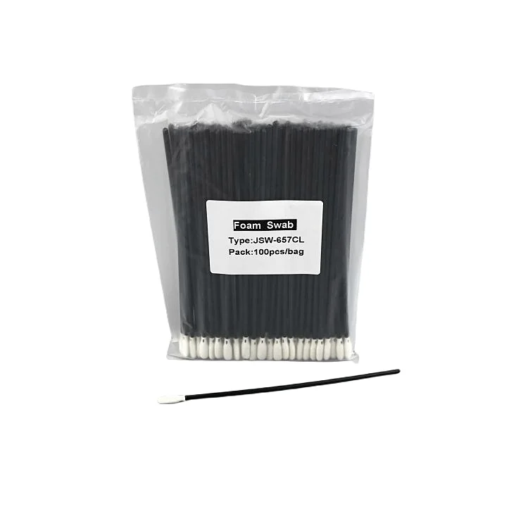 Multi-Purpose Long Black Handle Sponge Swab Sticks Lint Free Printer Cleaning Foam Cleanroom Swab
