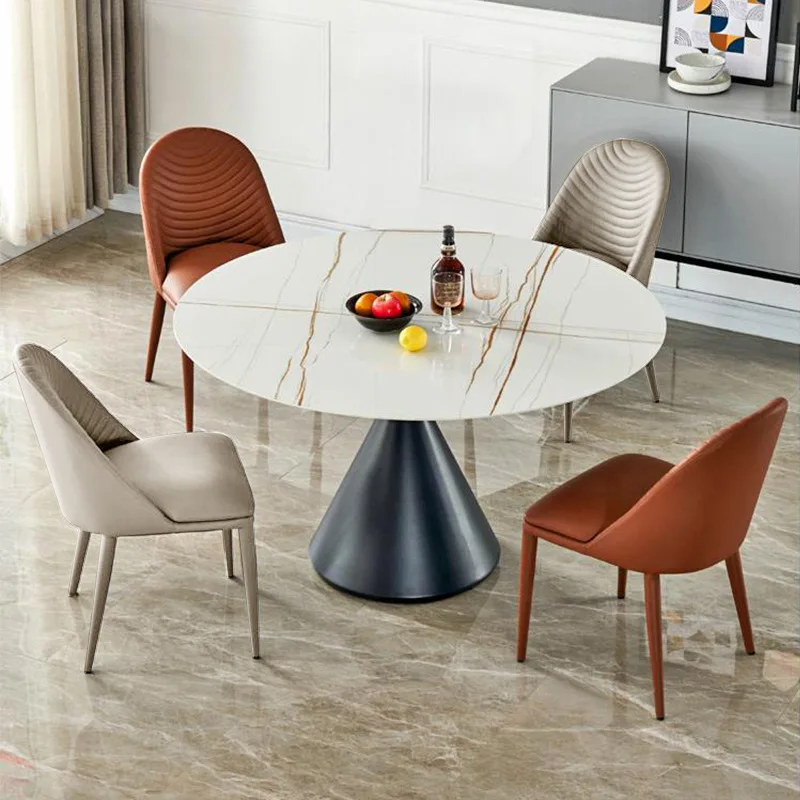Modern Nordic Style Dining Room Furniture Luxury Restaurant Match Dining Table Set Home Leather Dining Chair
