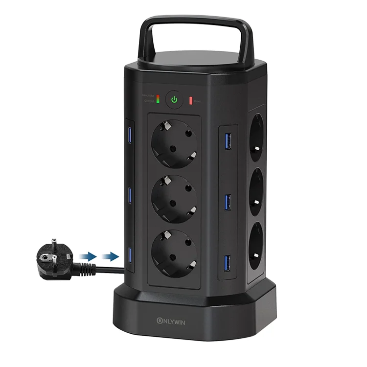 Regleta Enchufe Usb Europeo ONLYWIN New Design 3/4/6 USB European Power Strip Tower EU Standard Schuko Plug Socket