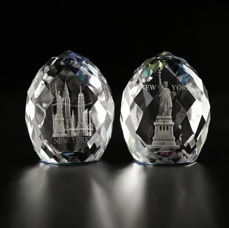 wholesale blank custom water drop 3d laser engraving office table decorations glass crystal desktop ornament for guest gift