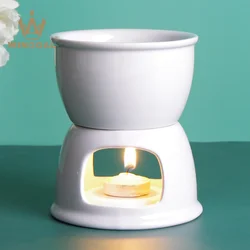 Round cheese chocolate ceramic fondue set