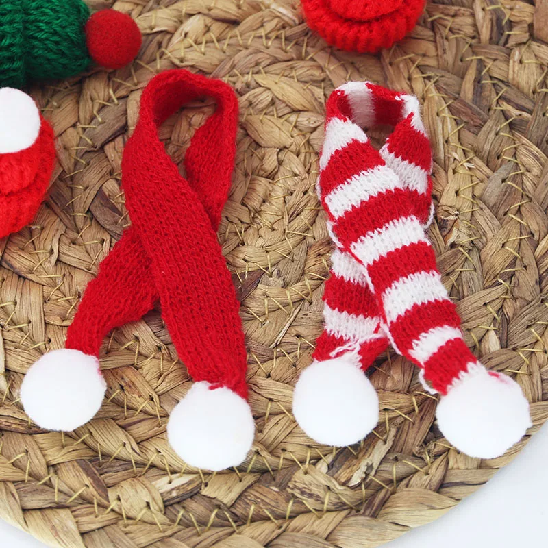 (5pcs/pack) Christmas Mini Scarf Landscape Decoration Doll Handmade Gifts DIY Festival Atmosphere Creation Decoration