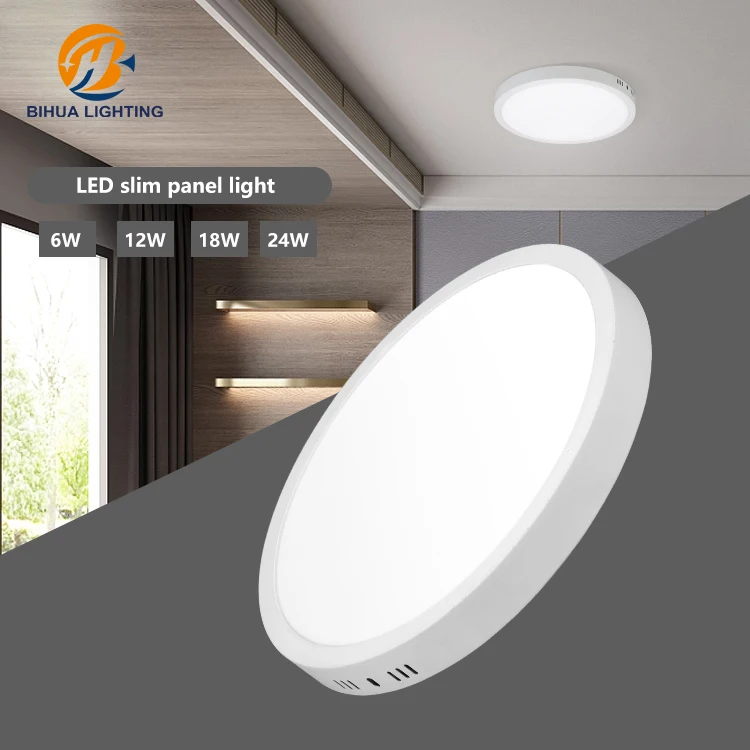 Energy Saving Indoor Lighting School Hospital Aluminum Surface Mounted 6w 12w 18w 24w Round Led Panel Light