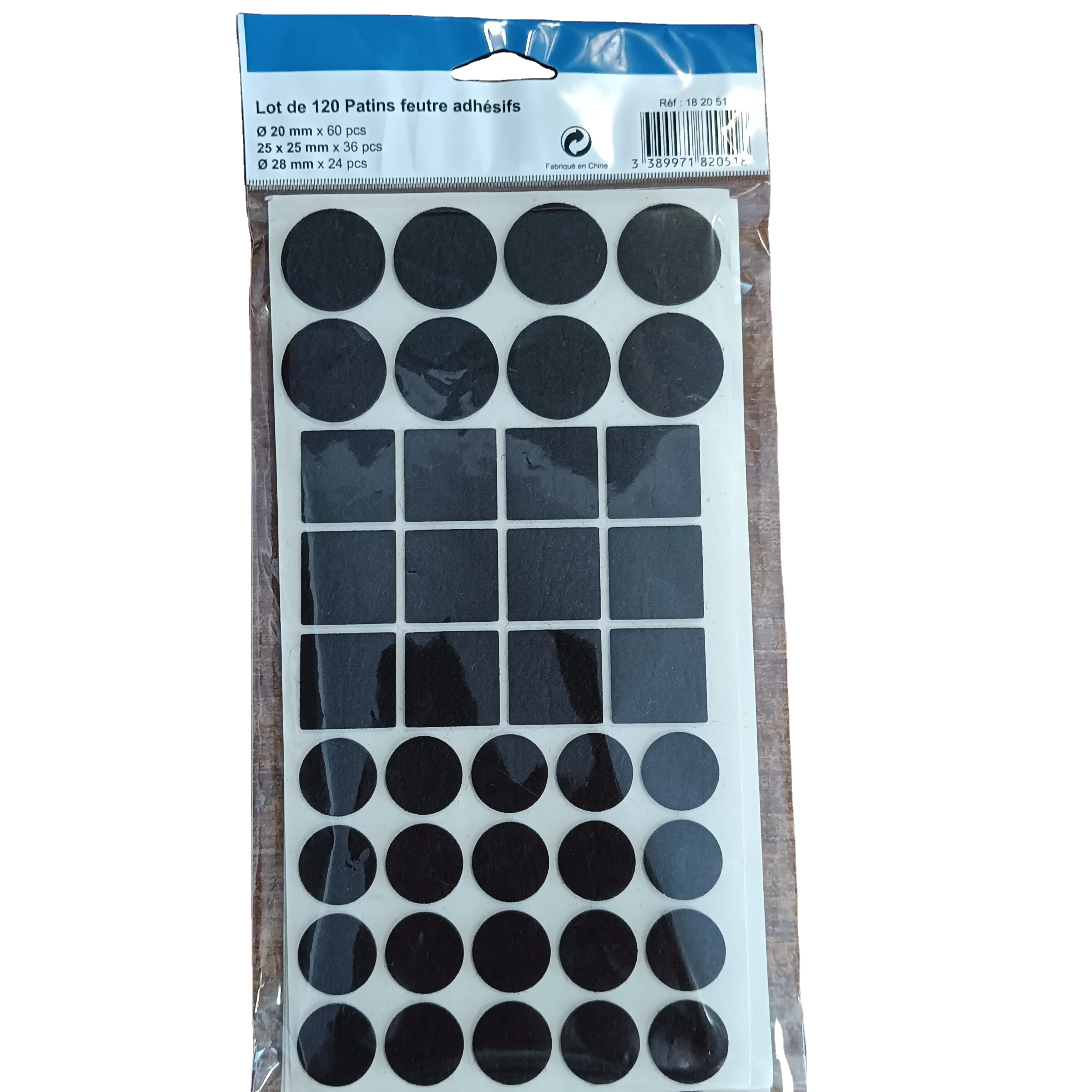 2mm thick round and square assemblage felt furniture pads