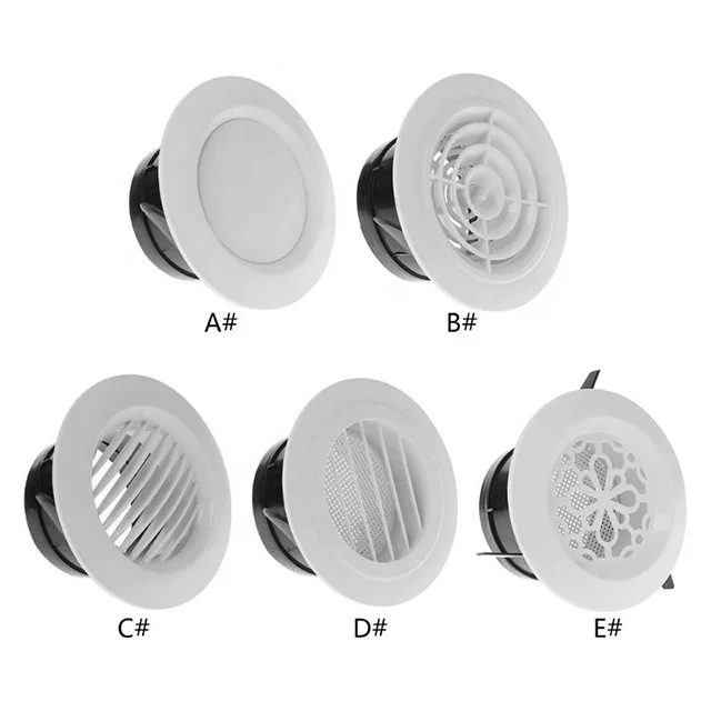 QIEXEIN Venting Cover PVC Plastic Round Vent Air Disc Valve Ceiling Vent Air Ventilation System Part