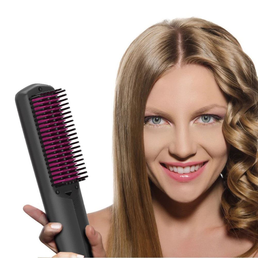 Escova Alisadora De Cabelo Custom Logo Wet Hair Brush Hot Air Electric Comb