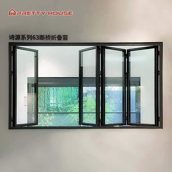 NFRC Custom aluminium tempered glass aluminum folding windows tempered glass window for apartment and hotel aluminium windows