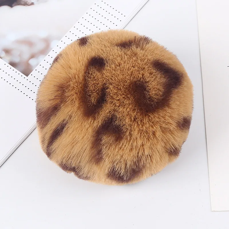 
8cm competitive price fur pom fur puff ball faux fur ball keychain 