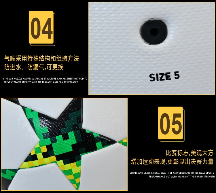 New Style PVC Machine Stitched Soccer Football Balls Professional Size 5 for Official Match