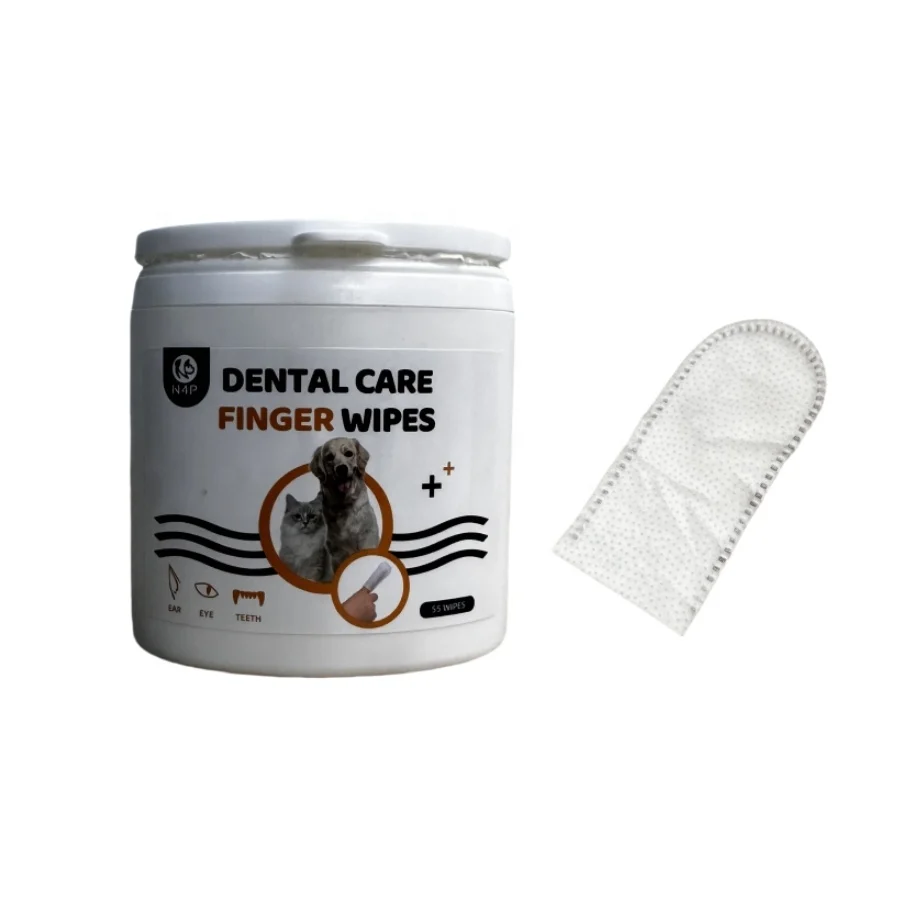 Factory Customization Pet Cleaning Products Pet Dental Finger Wipes Cat Dog Teeth Cleaning Finger Covers Wet Wipes