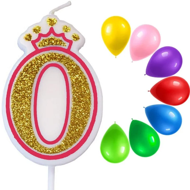 Happy Birthday Candles Cake Candles, Glitter 3 Birthday Candle, Number 3 Candle for Birthday Cake