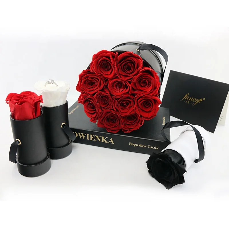 Wholesale Luxury Everlasting Stabilized Infinity Long Lasting Forever Eternal Roses Head Preserved Flower in Gift Box