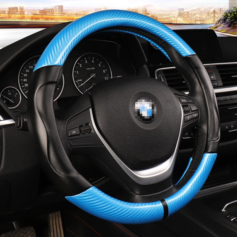 Подходит для BMW X5 E53 углеродного волокна спортивный автомобиль рулевое колесо крышка мягкая внешняя часть изготовлена из микрофибры и кожи 3D дизайн на нескользящей подошве высокого