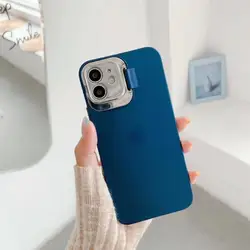 Luxury Solid color transparent bracket Soft TPU Phone case For iphone case 13 12 11 Pro Max