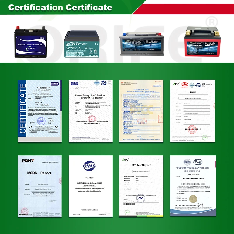 ORIFE custom long life high quality full gel 6 dzm 20 12v 20ah batteries for vehicles