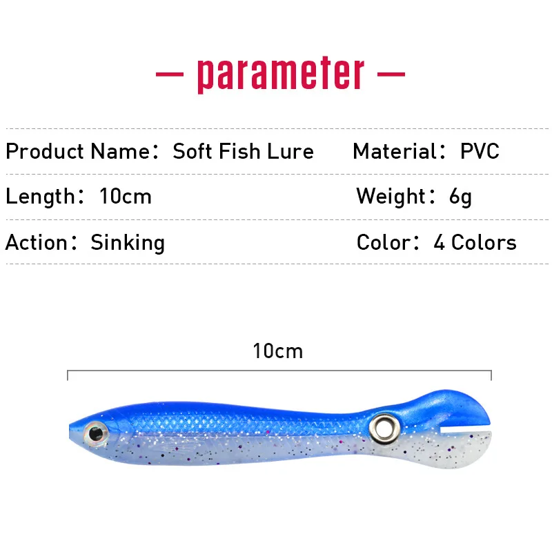Wholesale 10cm 6g Soft Fishing Lures Swim Soft Lure for Fishing