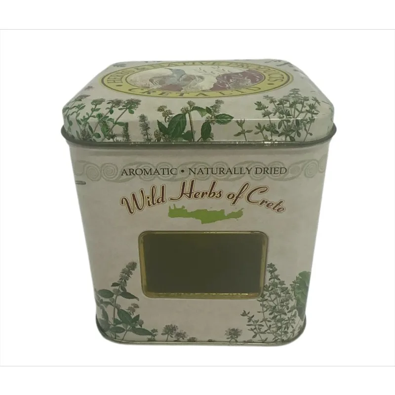 Factory Price Square Tin with Clear Pet Window Gift Tin Can Packaging Tin Box