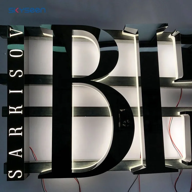 Водонепроницаемая металлическая Светодиодная подсветка с буквами 3d из нержавеющей стали